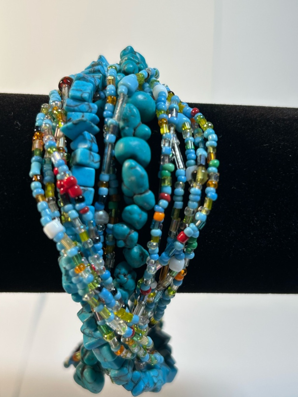 Turquoise Multi-Strand Beaded Bracelet - Women